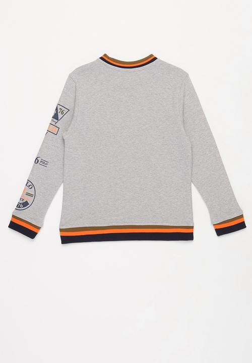 POLO - Boys Blake printed sweater - grey