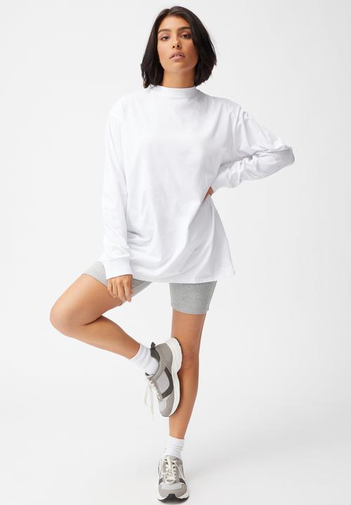Cotton On - Basic oversized long sleeve top - white