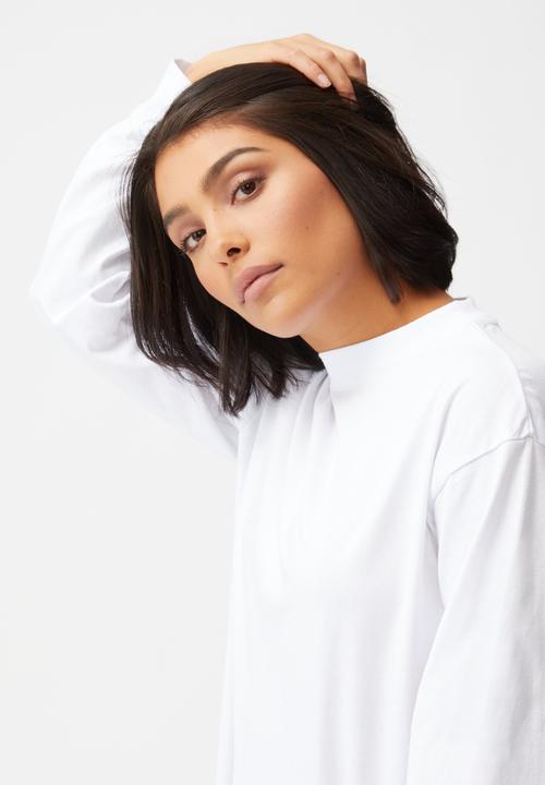 Cotton On - Basic oversized long sleeve top - white