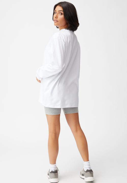 Cotton On - Basic oversized long sleeve top - white
