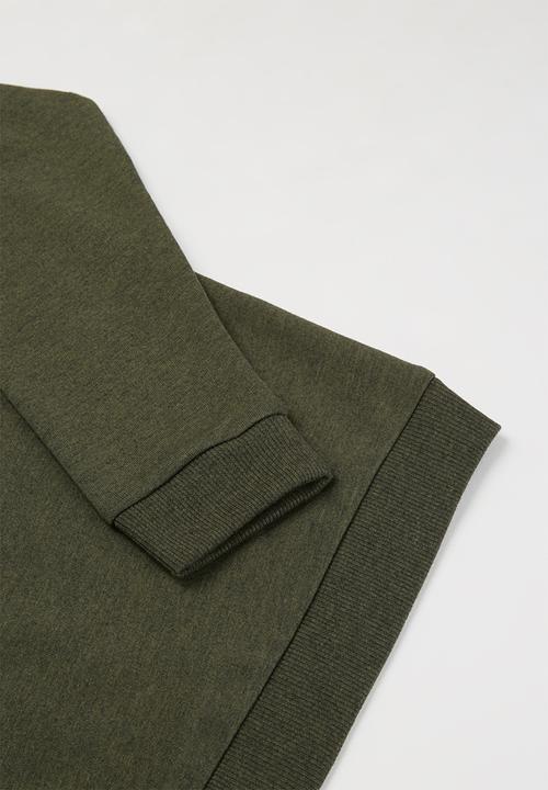 POLO - Damian debossed hooded sweater - olive