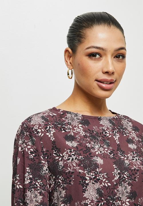 edit - Bellow sleeve shell - plum 