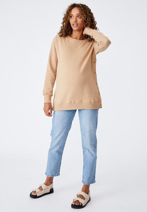 Cotton On - Maternity button side fleece - caramel brown