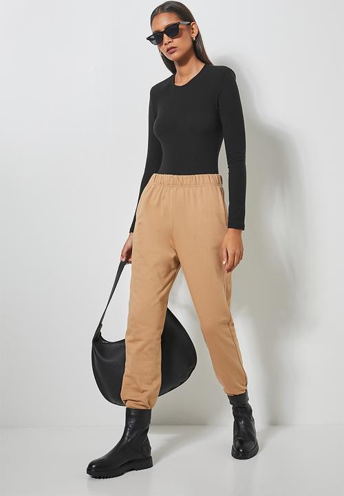 Superbalist - Crew neck shoulder pad bodysuit - black