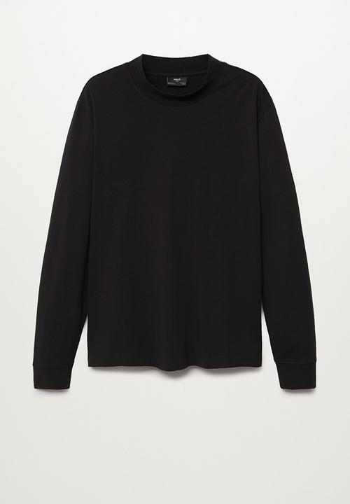 MANGO - T-shirt javi - black