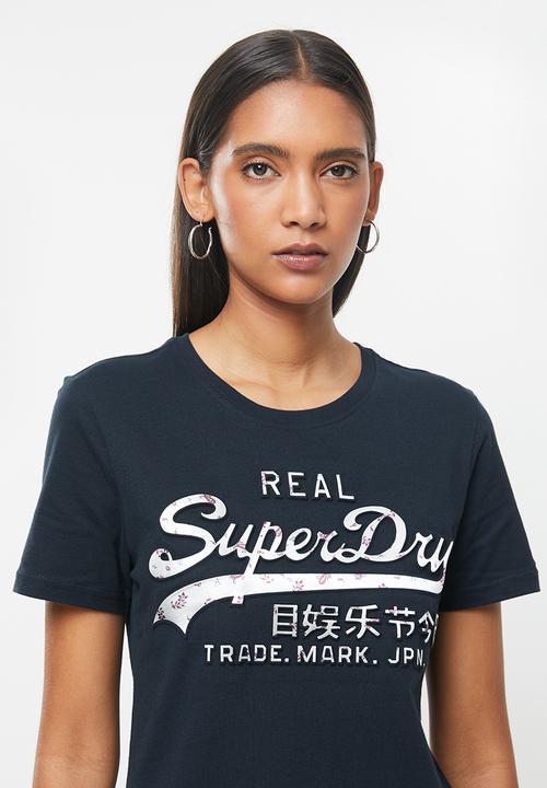Superdry. - Vl infill tee - navy