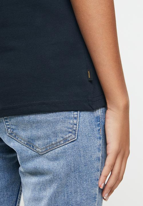 Superdry. - Vl infill tee - navy