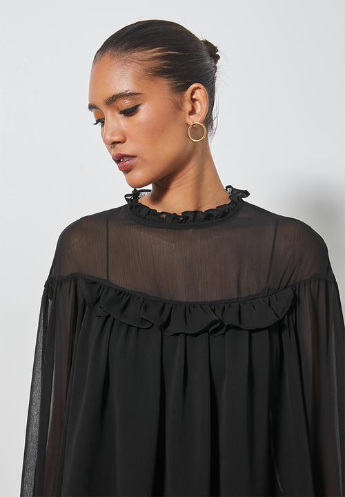Superbalist - Femme ruffle blouse - black