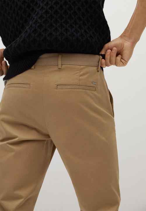MANGO - Trousers prato - beige