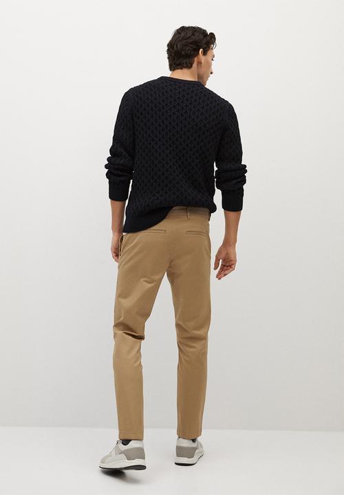 MANGO - Trousers prato - beige