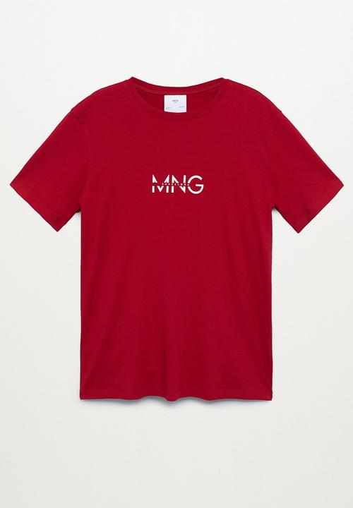 MANGO - T-shirt logohe - red