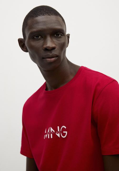 MANGO - T-shirt logohe - red