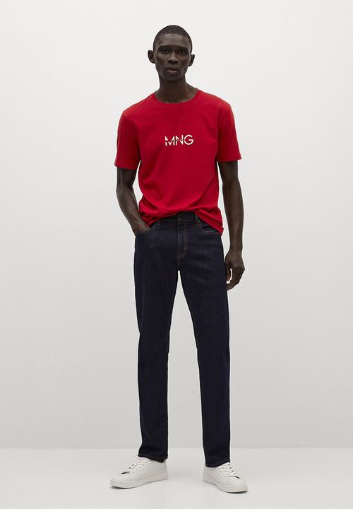 MANGO - T-shirt logohe - red
