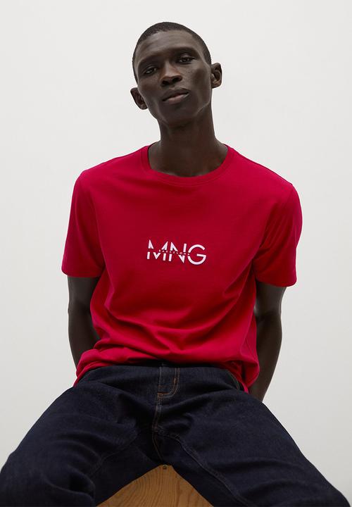 MANGO - T-shirt logohe - red