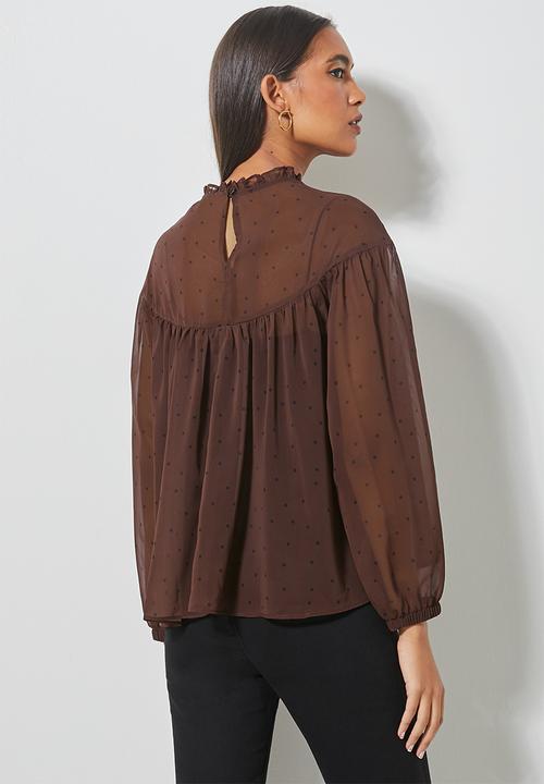 Superbalist - Femme ruffle blouse - choc spot