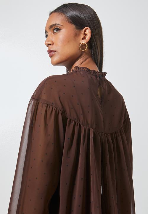 Superbalist - Femme ruffle blouse - choc spot