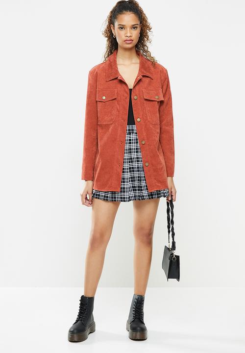 Blake - Over shirt with patch pockets - rust