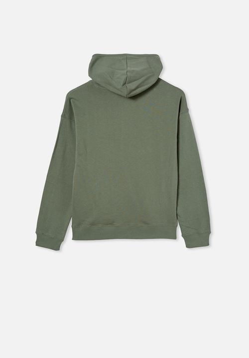 Cotton On - Henley free hoodie - swag green