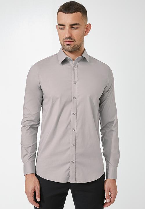 Superbalist - Jos slim fit long sleeve shirt - grey