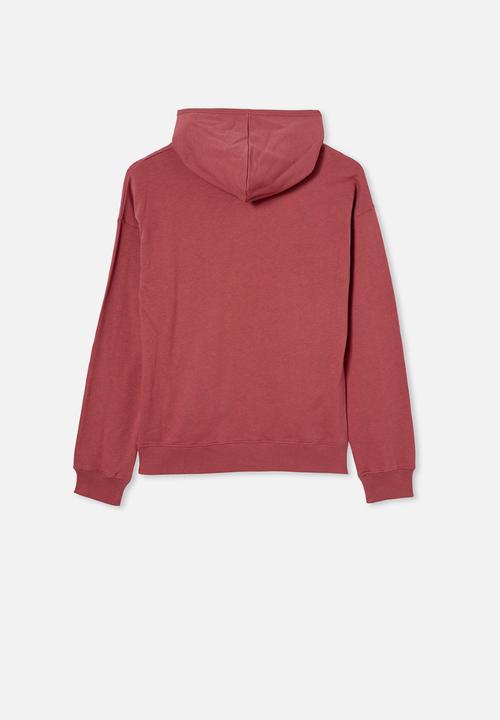 Free by Cotton On - Henley free hoodie - vintage berry