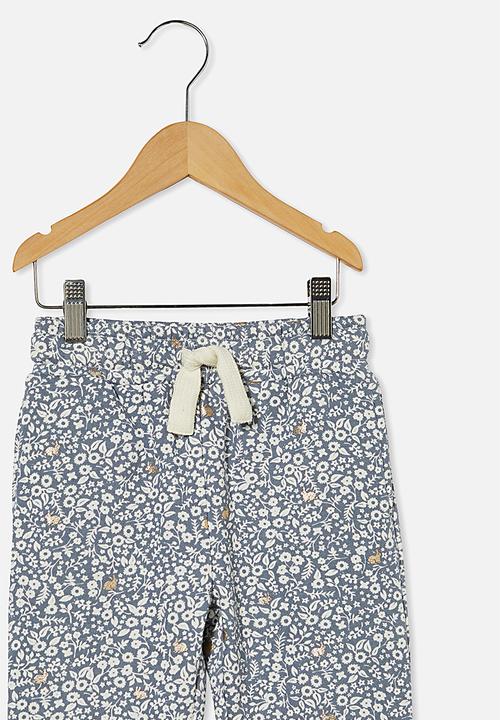 Cotton On - Marlo trackpant - steel/ bunny ditsy floral