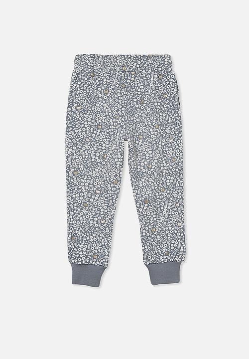 Cotton On - Marlo trackpant - steel/ bunny ditsy floral