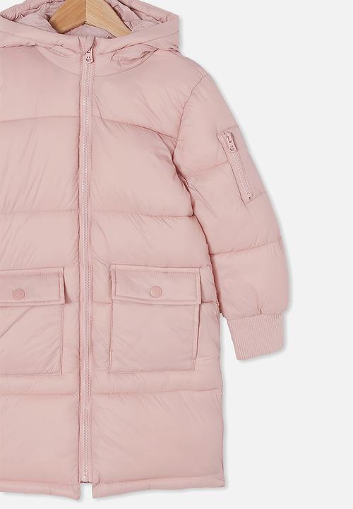 Cotton On - Finley longline puffer jacket - pink