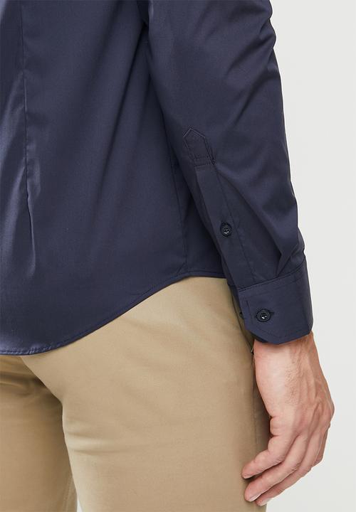 POLO - Christian plain long sleeve signature shirt - navy