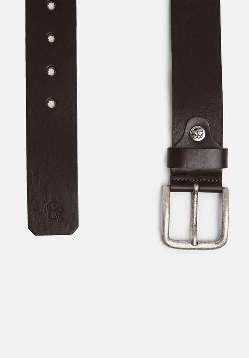 Timberland - Man cow leather belt - brown