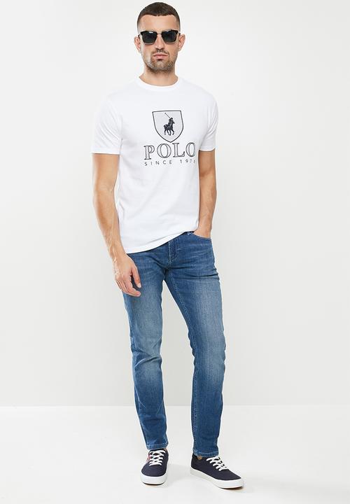 POLO - Cory crest crew neck short sleeve tee - white