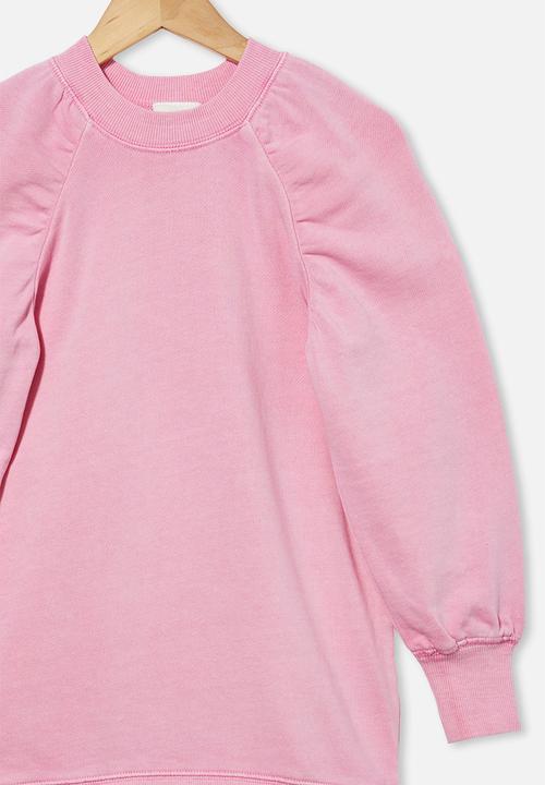Cotton On - Molly long sleeve dress - pink gerbera