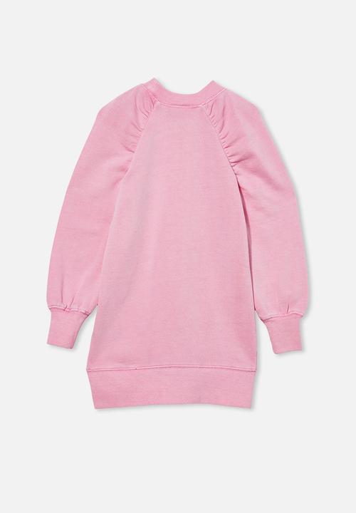Cotton On - Molly long sleeve dress - pink gerbera