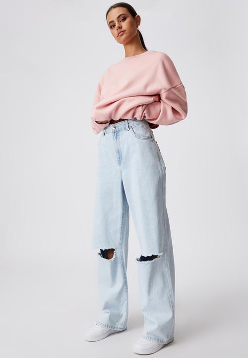 Factorie - High rise baggy jean - sea blue