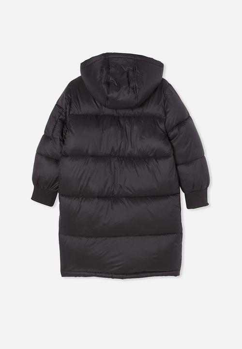 Cotton On - Finley longline puffer jacket - black