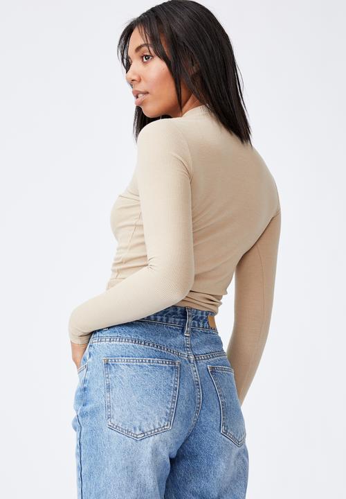 Cotton On - Rosa long sleeve top - linen taupe