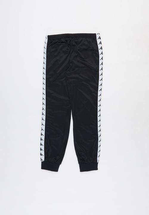 KAPPA - Banda slim fit wrasto pants - black & white