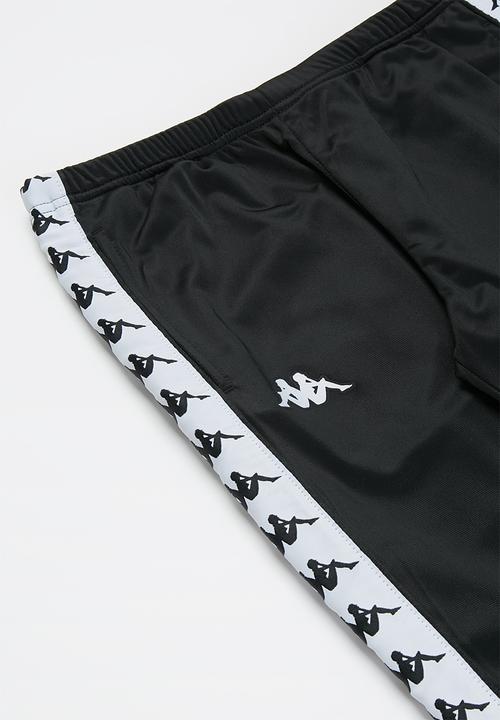 KAPPA - Banda slim fit wrasto pants - black & white