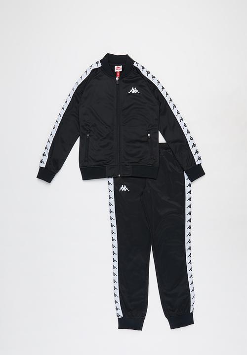KAPPA - Banda slim fit wrasto pants - black & white