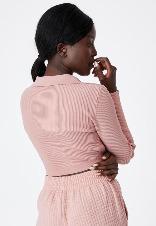 Factorie - Ultra crop long sleeve top - pink
