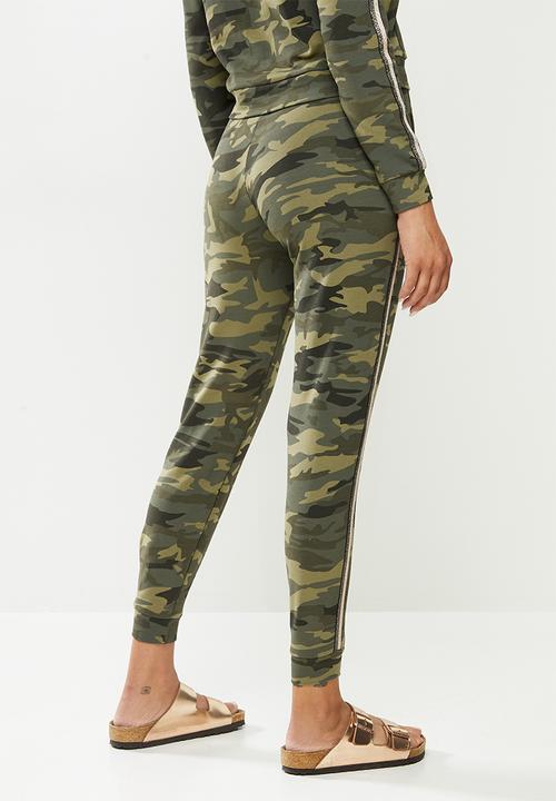 SISSY BOY - Caution babe camo leggings - olive 