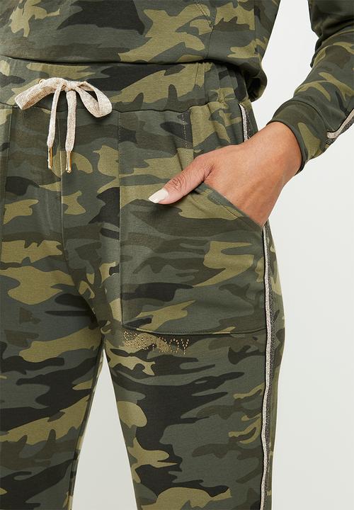 SISSY BOY - Caution babe camo leggings - olive 