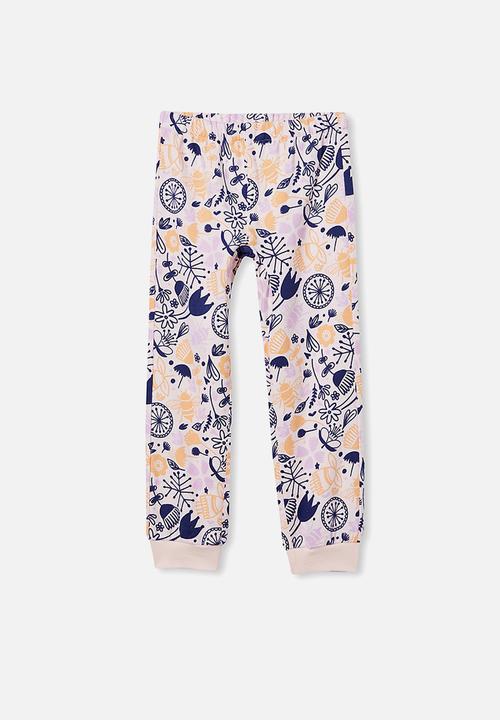 Cotton On - Edith long sleeve pyjama set - light pink & navy 