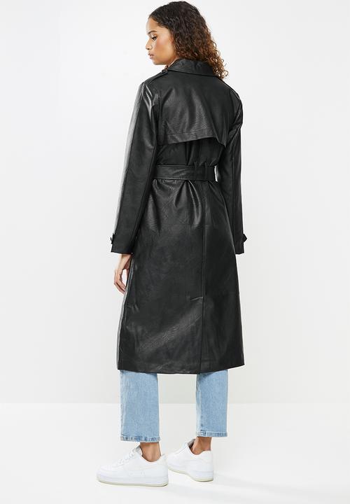 Cotton On - Vegan leather trench - black