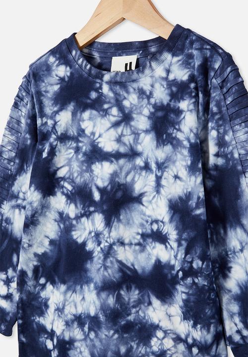 Cotton On - The creed long sleeve moto tee - indigo