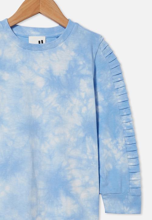 Cotton On - The creed long sleeve moto tee - blue