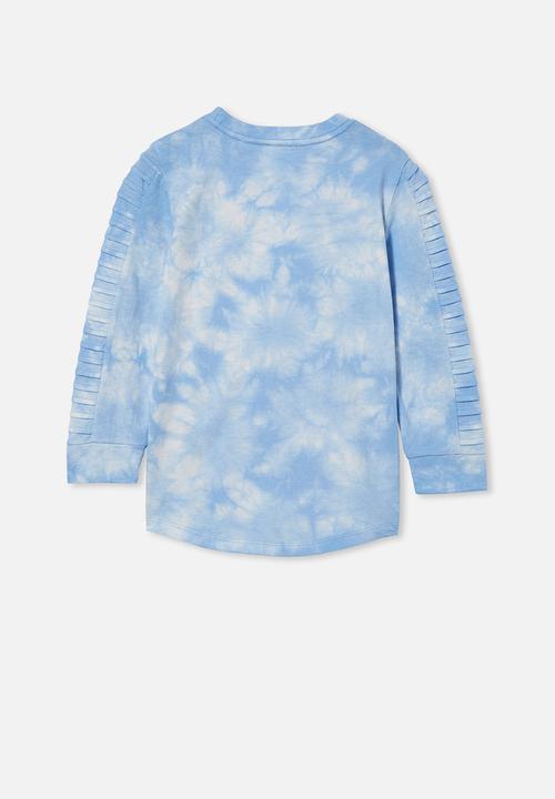 Cotton On - The creed long sleeve moto tee - blue