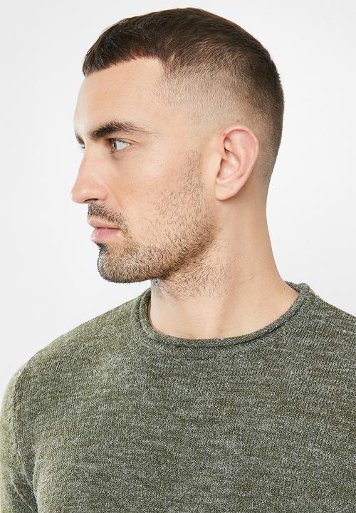 Brave Soul - Montrel knitwear - deep khaki