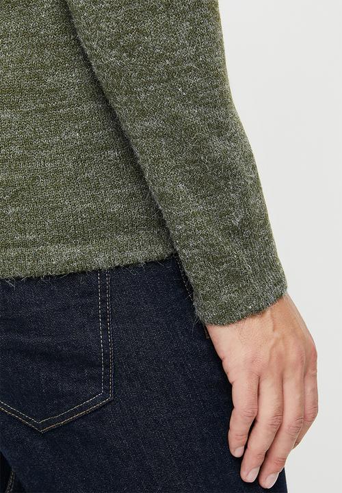 Brave Soul - Montrel knitwear - deep khaki