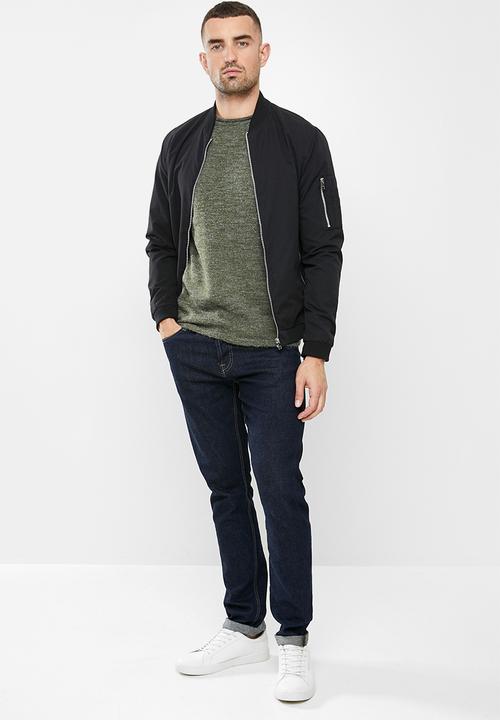 Brave Soul - Montrel knitwear - deep khaki
