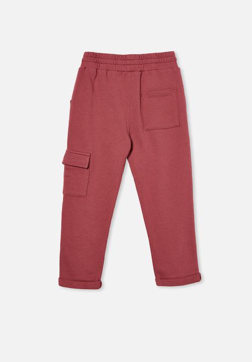 Cotton On - Cargo trackpant - red